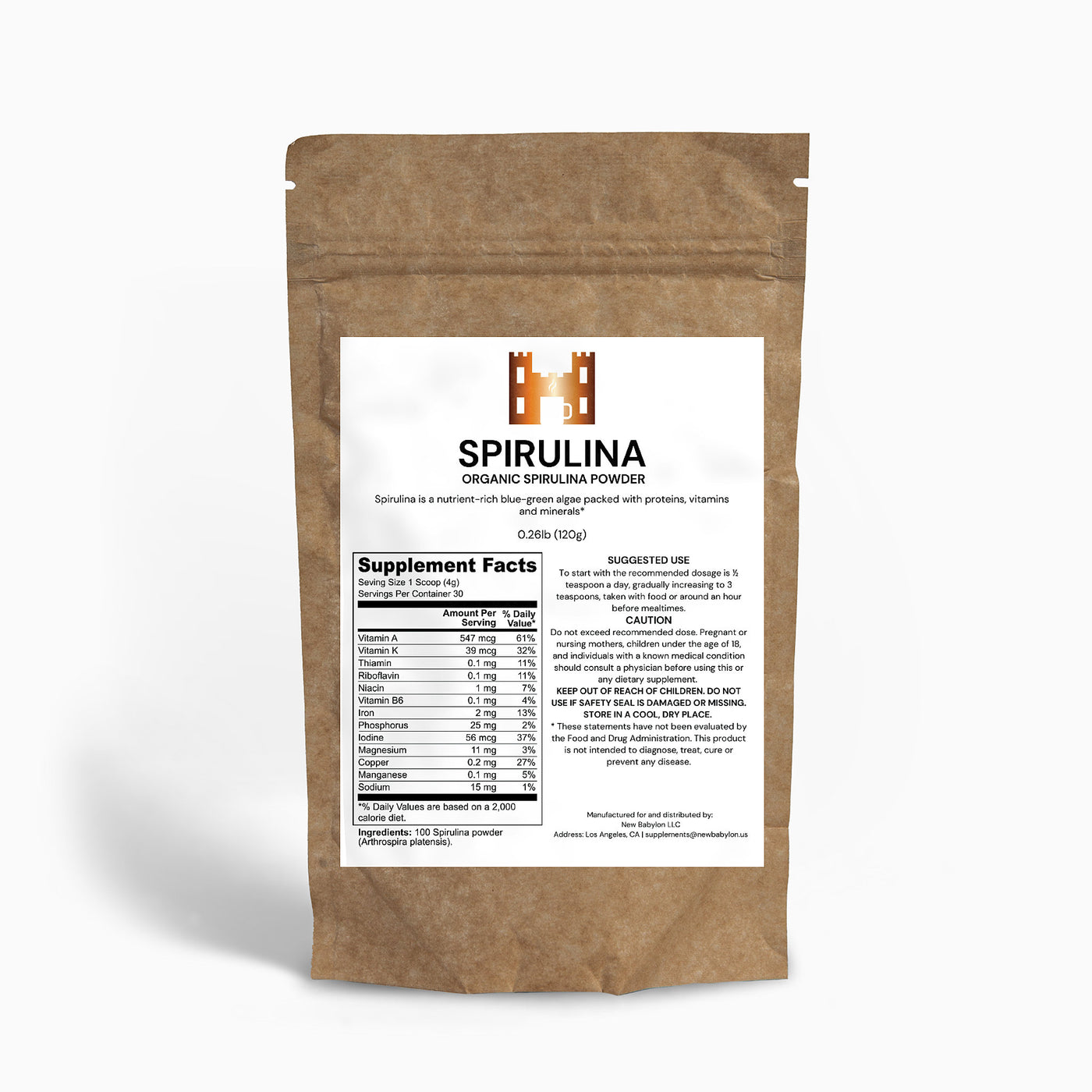 Organic Spirulina Powder - New Babylon Coffee